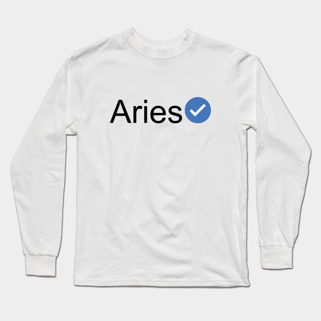 Verified Aries (Black Text) Long Sleeve T-Shirt by inotyler